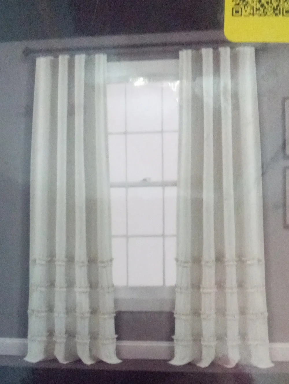 Vintage Stripe Window Curtain Panel Set NWT $186.99 Tan & White Stripes